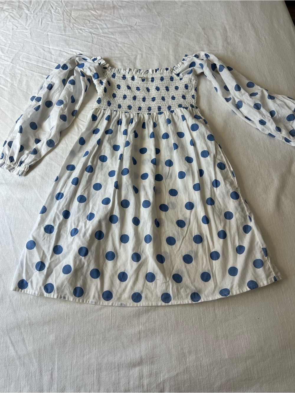 Billabong x Wrangler Bellflower polka-dot off-the-shoulder mini dress
